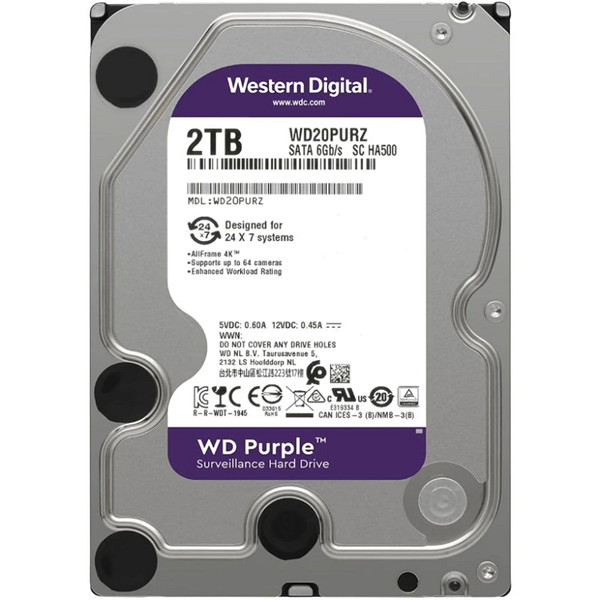INTERNAL HARD DISK WESTERN DIGITAL 2TB PURPLE USED
