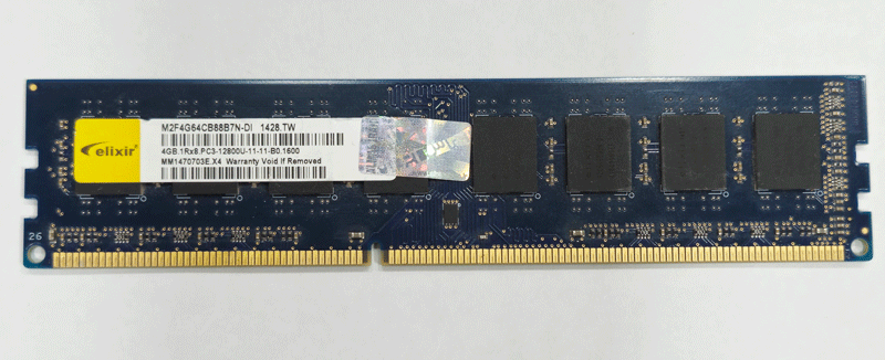 رم الکسیر DDR3 1600 ظرفیت 4 گیگابایت کارکرده