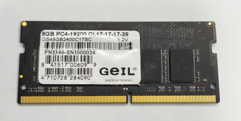 رم ژل لپ تاپی DDR4 2400 ظرفیت 8 گیگابایت کارکرده