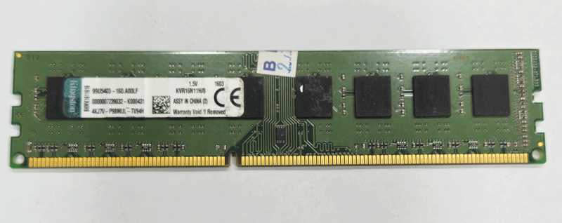 رم کینگستون DDR3 1600 ظرفیت 8 گیگابایت کارکرده